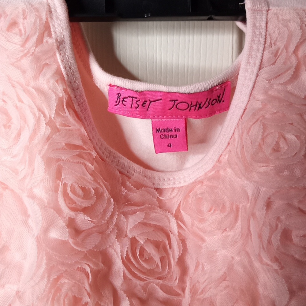 Girls Toddler Betsey Johnson Twirl Rosette Sequin Layered Dress Sz 4 - Picture 6 of 6